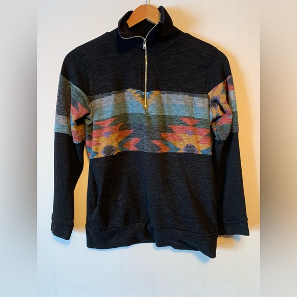 Vintage Tops - Aztec Design Polyester Sweater